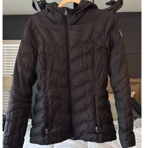 Spyder Black Insulated Hooded Jacket M | Quilted Full Zip Ski Coat Cold Weather